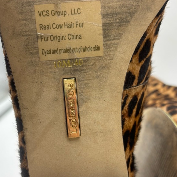 Louise Et Cie Leopard Cow Hair Loafer Pointed Toe Bow Sz 10 EU 40 Low Heel Flat - Picture 9 of 10